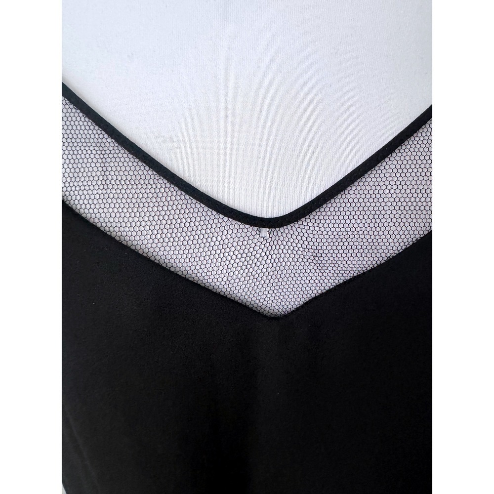 Aritzia Babaton Galen Camisole Mesh Trim V-Neck Black Minimalist Tank Top Small - Picture 3 of 6